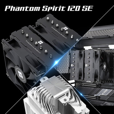 Thermalright Phantom Spirit 120 SE CPU-Luftkühler, 7 Heatpipes CPU-Kühler, Dual 120mm TL-C12B V2 PWM-Lüfter, AGHP 4.0 Technilogie, für AMD AM4/AM5/Intel 1851/1700/1150/1151/1200, PC-Kühler
