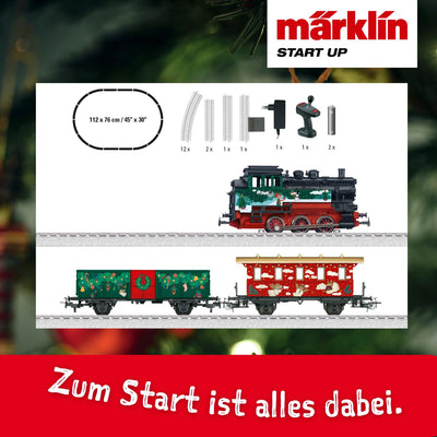 Märklin Start up 29124 - Startpackung Weihnachten mit Dampflok, Personenwagen und Güterwagen in weihnachtlicher Gestaltung, Spur H0, ab 6 Jahren - ideal für den Einstieg in die Modellbahnwelt