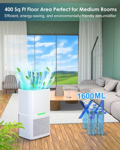 Luftentfeuchter Elektrisch, TUKIMA 1600ml Raumentfeuchter Leise Dehumidifier Mit Funktion Abtauen & Schlafmodus Luftreinigung