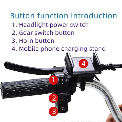 20″ Elektro Dreirad FüR Erwachsene, 7-Gang 3-Rad Elektrofahrrad, Mit Herausnehmbarem 48V 12Ah Akku (35–45 Km Reichweite), Verstellbarem Sitz (80–92 cm), Mit Scheinwerfer + Hupe B