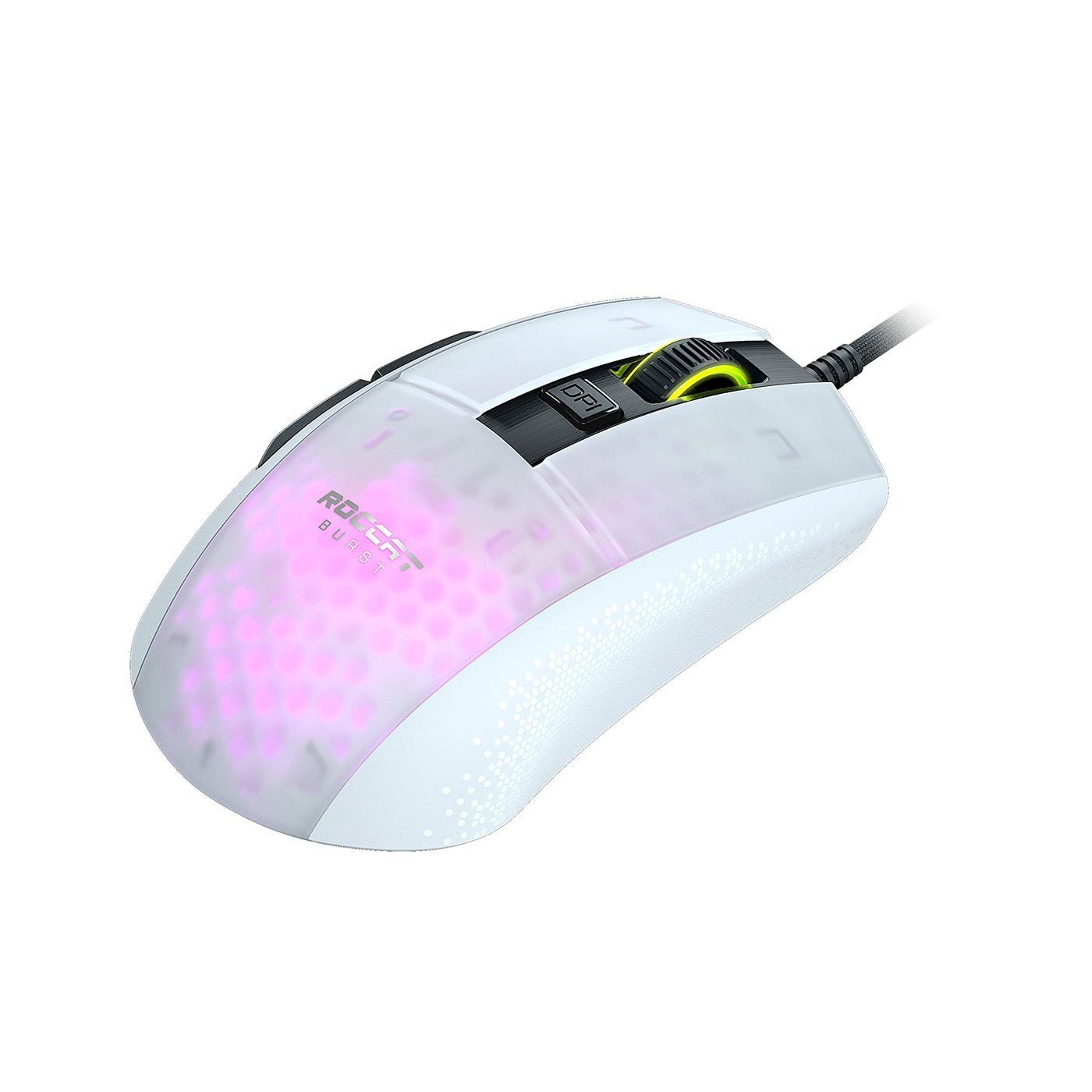 Roccat Burst Pro - Extrem leichte Optical Gaming Maus (hohe Präzision, Optischer Owl-Eye Sensor (100 bis 16.000 Dpi), RGB AIMO LED Beleuchtung, 68g leicht, Designt in Deutschland), weiß