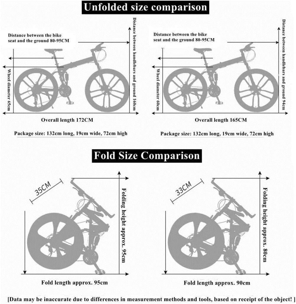 Wmmner Faltbares Herren-Mountainbike, 24/26 Zoll Mountainbike-Alauninum Mtb Fahrrad Radfahren Urban Pendler Stadtfahrrad, 24-Stufenschaltung, 24 Zoll