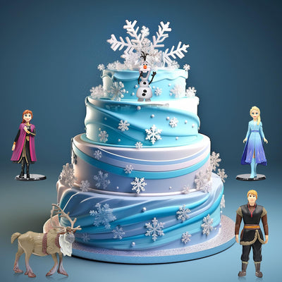 5 Stück Frozen Kuchen Deko Figuren Set, Eiskönigin Figuren Deko, Elsa Minifiguren Tortendeko Muffin Deko, Eiskönigin Dekofiguren Cupcake Toppers Dekoration