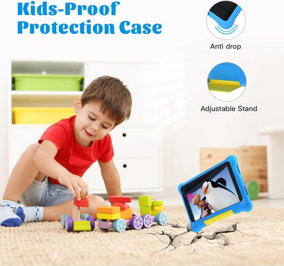Freeski Tablet für Kinder, 7 Zoll Tablets für Kinder, Android 13 Tablet, 5GB+32GB, IPS HD, WiFi, Bluetooth, Dual Camera, Child Safety, Schutzhülle (Blau)