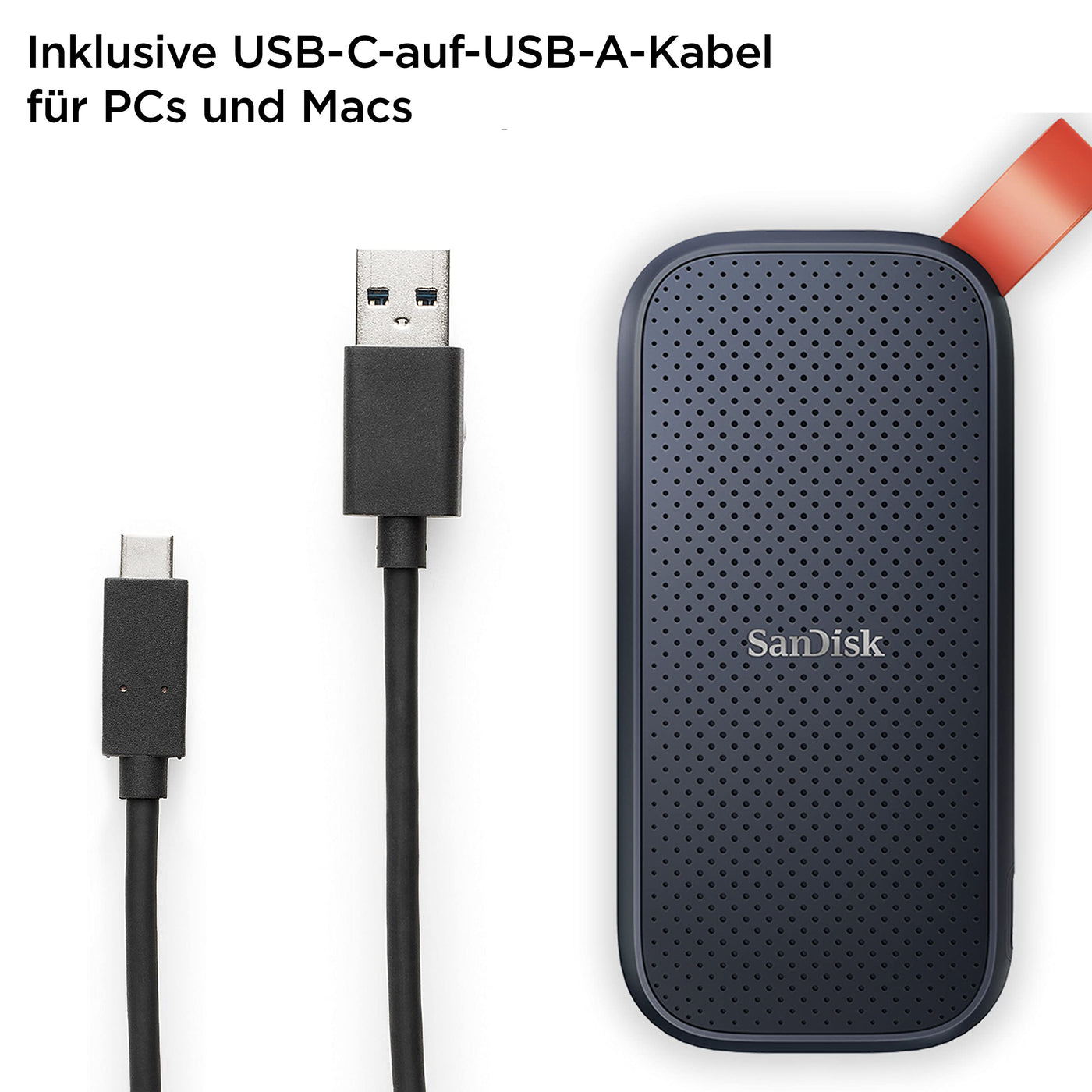 SanDisk 2TB Portable SSD - bis zu 800 MB/Sek. Lesegeschwindigkeit, USB 3.2 Gen 2