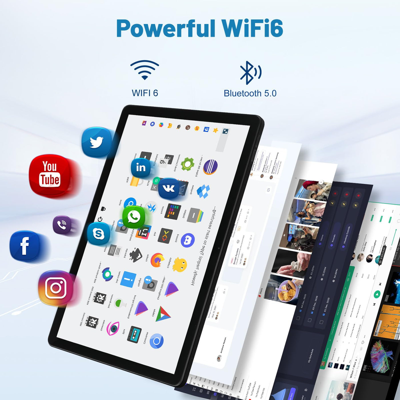 Freeski Tablet 11 Zoll (2025), Android 14 Tablet PC Octa-Core, 5G WiFi, Bluetooth 5.0, 10GB RAM 128GB ROM 1TB TF, 1280x800 IPS, 6800mAh, 5MP+8MP, Widevine L1 (Schwarz, 11 inch)