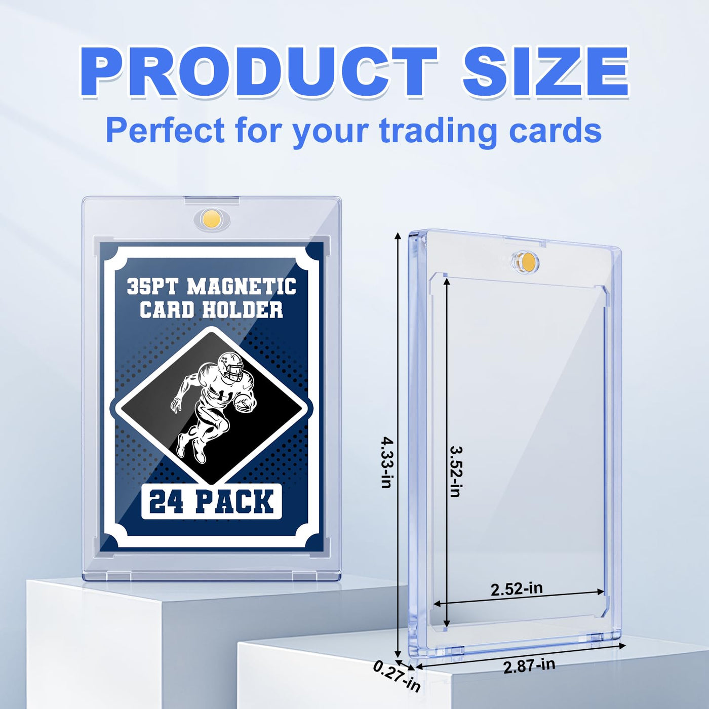 35pt Magnetic Card Holder Sammelkarten Hüllen UV-Schutz Kunststoff,24 Pack Baseball Karten Schützer Hartplastik für sammelbare Sport-Karten Acryl Display Kartenkoffer Fit 2.5x3.5in