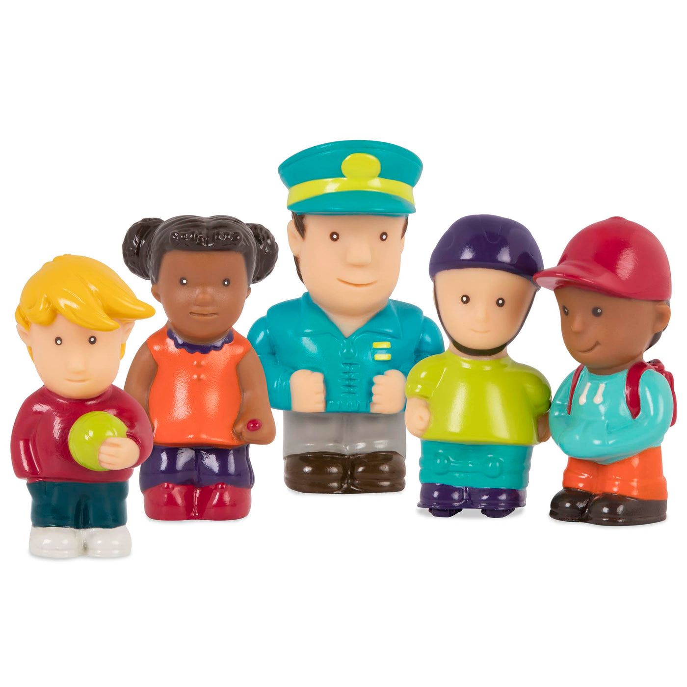 Battat – Licht & Geräusche Schulbus – Gelber leuchtender Schulbus – 5 Spielzeugfiguren – Realistische Geräusche – Klappbares Stoppschild – 18 Monate +