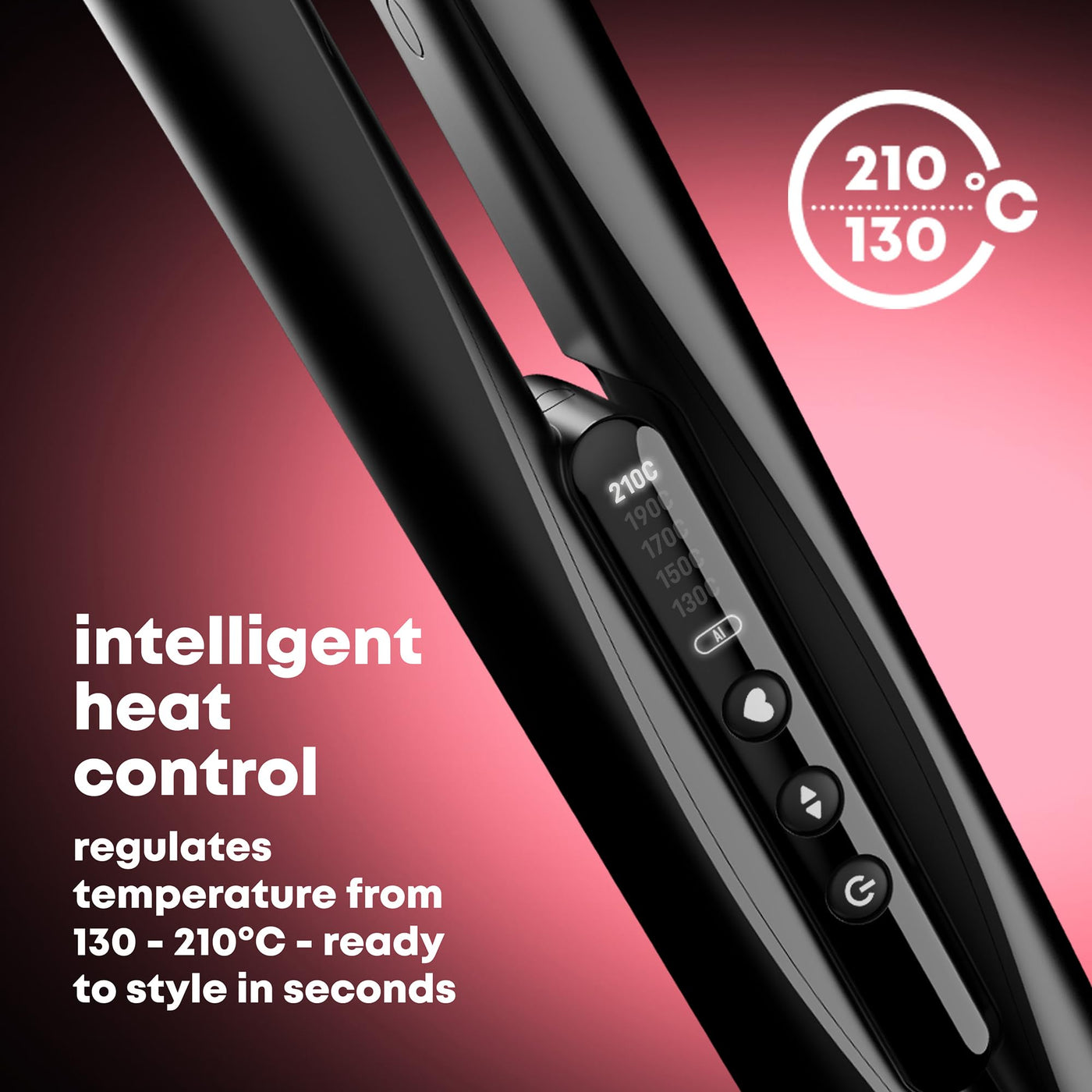 Revamp Progloss Ion Shine Keramik-Glätteisen mit Ionen-Technologie für jederzeit frizzfreie Ergebnisse, angereichert mit Progloss Smooth Keratin, Argan- und Kokosöl, verschiedene Hitzestufen, Schwarz