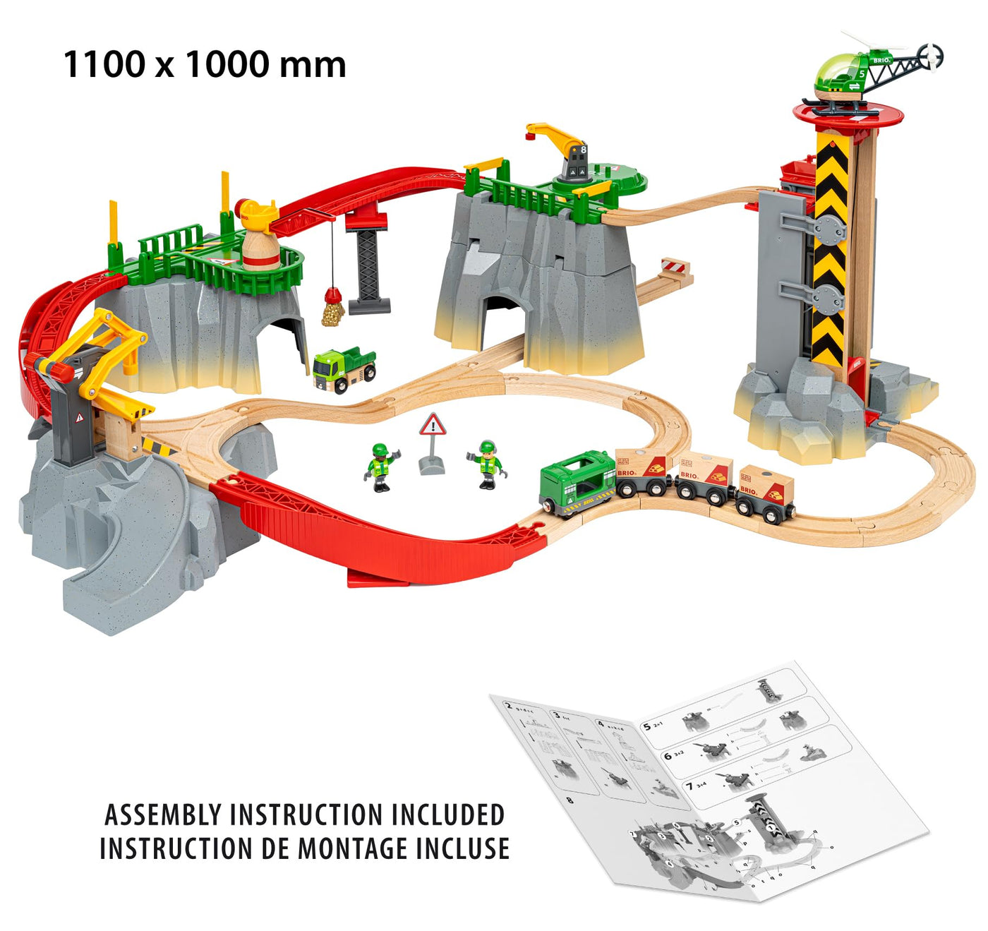 BRIO World 36010 Gebirgs-Frachten Set Deluxe - Eisenbahn-Spaß auf Mehreren Ebenen mit viel Zubehör - Viele Spielmöglichkeiten durch frei kombinierbare Elemente - Empfohlen für Kinder ab 3 Jahren