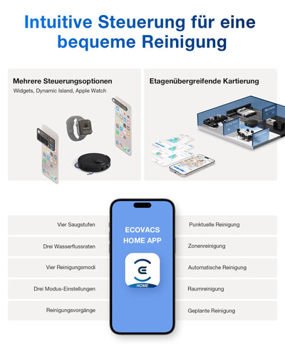 ECOVACS DEEBOT T30C Omni Gen2, Saugroboter mit Wischfunktion, 25.000 Pa, OZMO Turbo 2.0 Wischen, ZeroTangle 3.0 Anti-Verheddern, TruEdge 2.0 Kantenreinigung, Omni-Station, 75°C Moppwäsche, Schwarz