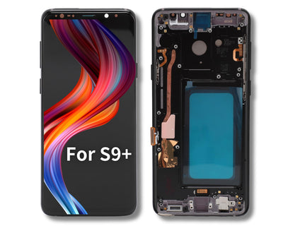 Telefon Bildschirmbaugruppe für S9 S9+ Plus, Ersatz LCD Bildschirm, Schnell Reagierendes Display, Touchscreen, Ersatzteile für Digitizer Baugruppe mit Rahmen (Galaxy S9+)