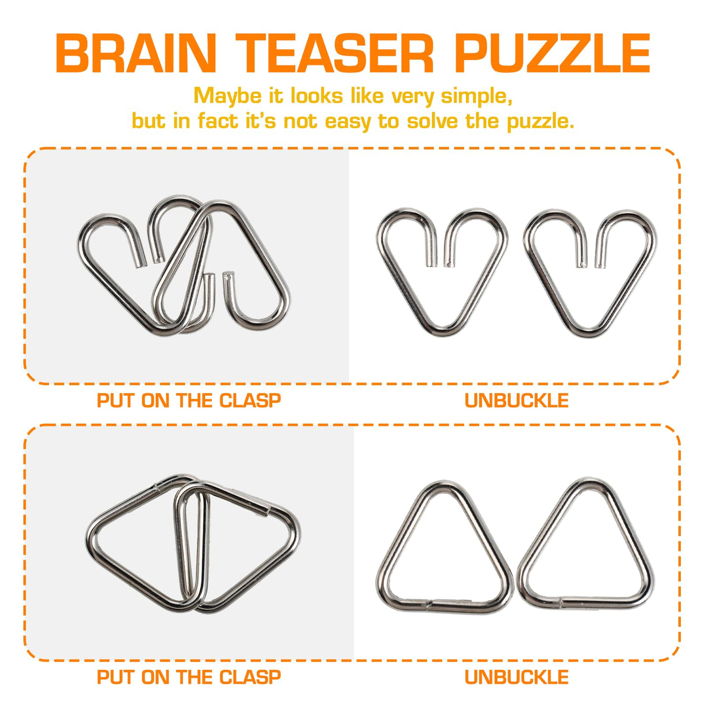 24-teiliges Metallpuzzle Set, Knobelspiele für Erwachsene, Geduldsspiel für Erwachsene, Geschicklichkeitsspiele, Geduldspiele für Kinder, IQ Puzzle 3D Brainteaser, Geschenkidee für alle Altersgruppen