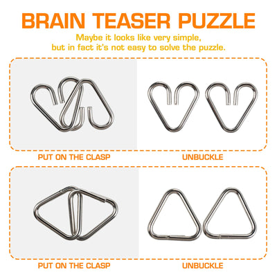 24-teiliges Metallpuzzle Set, Knobelspiele für Erwachsene, Geduldsspiel für Erwachsene, Geschicklichkeitsspiele, Geduldspiele für Kinder, IQ Puzzle 3D Brainteaser, Geschenkidee für alle Altersgruppen
