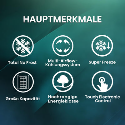 Hisense RS677N4ACC Side by Side Kühl-Gefrierkombination, 179cm, 519 Liter Gesamtkapazität, Multi Air Flow, LED Display, EEK: C, Electronic Touch Control, Inox Look