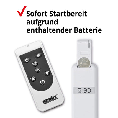 Hecht Elektroheizung (Brandneue Version) - Heizgerät für eine schnelle und wohlfühlende Wärme – Stromsparend - Mit 3 Leistungsstufen, Fernbedienung und Thermostat