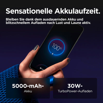 Motorola Moto g55 5G Smartphone (6,49"-FHD+-Display, 50-MP-Kamera, 8/256 GB, 5000 mAh, Android 14) Smoky Green (Veganes Kunstleder), inkl. Schutzcover [Exklusiv bei Amazon]