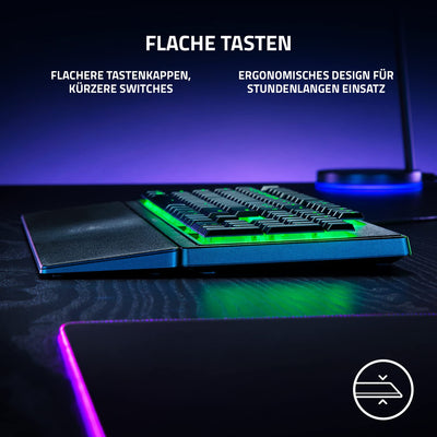 Razer Ornata V3 X - Flache Membran-Tastatur mit Chroma RGB (Lautlose Membran-Switches, Ergonomische Handballenauflage, Tastenkappen Anti-UV-Beschichtun) QWERTZ DE-Layout | Schwarz