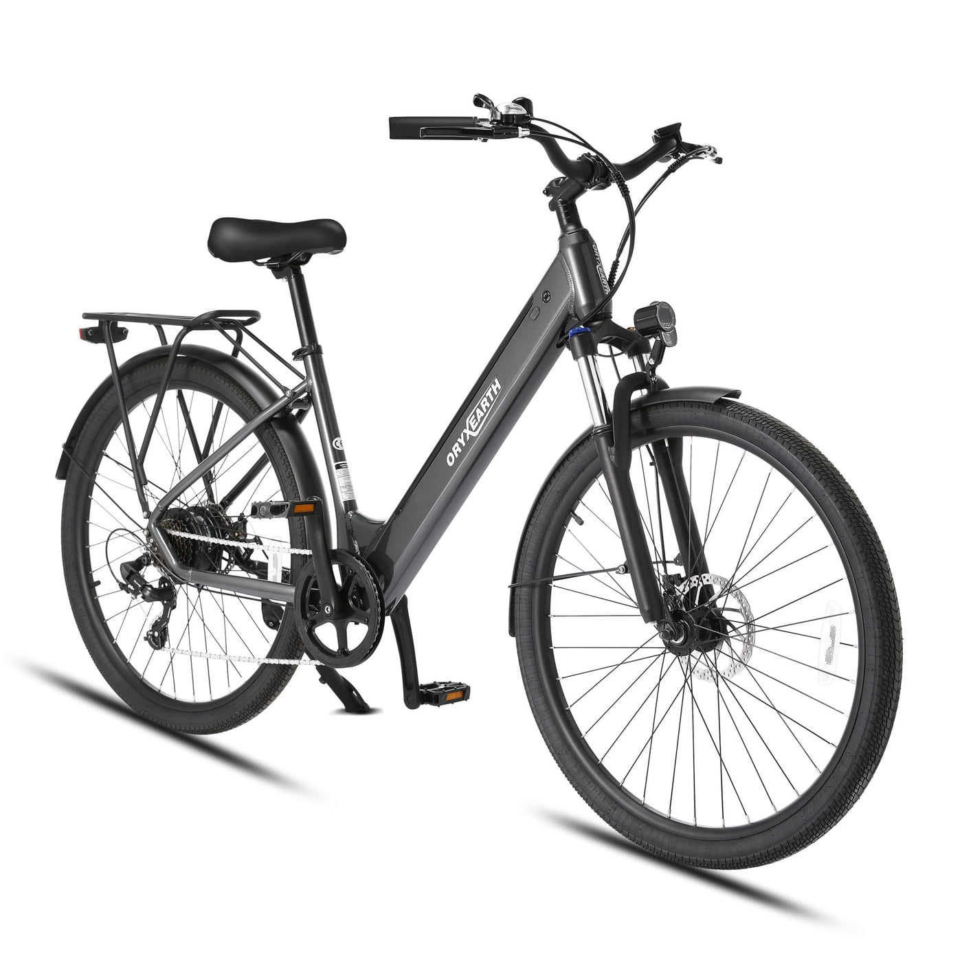 Oryxearth Pedelec E-Bike, Drehmomentsensor Elektrofahrrad, 27.5 Zoll E Bike Herren Damen, 250W Heckmotor, 7-Gang-Getriebe,10Ah/36V Lithium-Akku, 25 km/h 110 km Reichweite, Citybike für Erwachsene