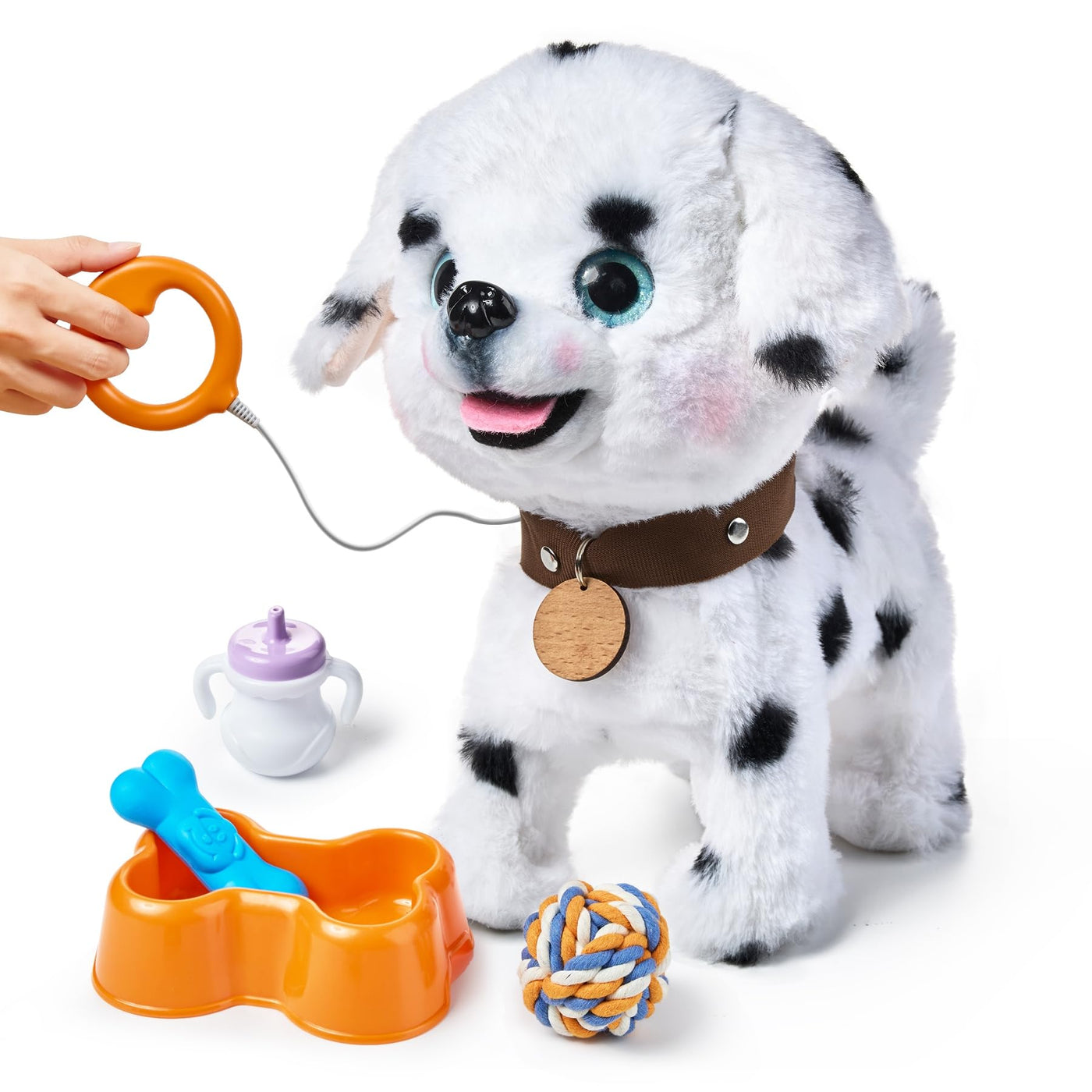 OR OR TU Hund Spielzeug Plüschwelpe Elektronische Haustiere mit Ferngesteuerter, der Läuft und Bellt, Realistisches Interaktives Spielzeug für Kinder Mädchen Junge Geschenk