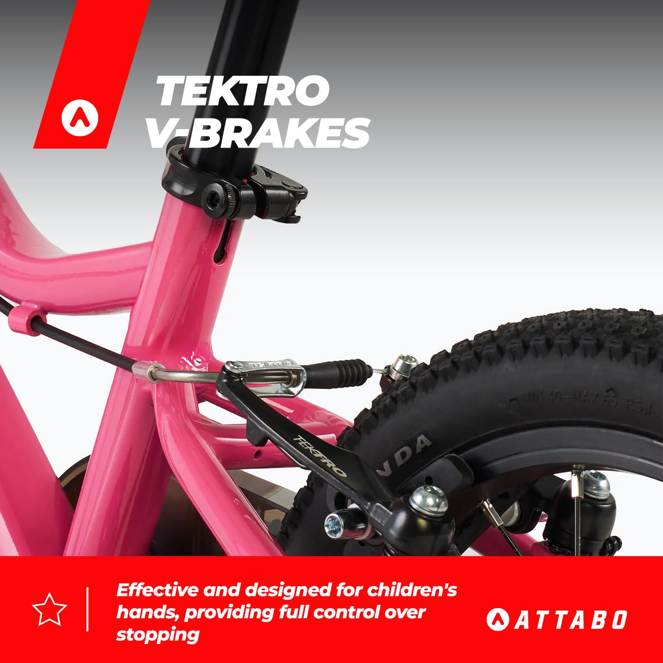 ATTABO Ease 14 – Kinderfahrrad (2–5 Jahre) mit leichtem Aluminiumrahmen, 14-Zoll-Rädern, geeignet für 85–110 cm Körpergröße, nur 7 kg, bis 50 kg belastbar, ergonomisch und stabil