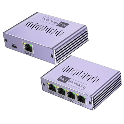 LAN Splitter 1 auf 4, LAN Verteiler 1 auf 4 Gigabit Netzwerk Splitter 1000 Mbps LAN Switch 4 Port Ethernet Splitter 1 auf 4 für Computer, Hub, Switch, Router, ADSL, Digital TV, Gleichzeitig Arbeiten