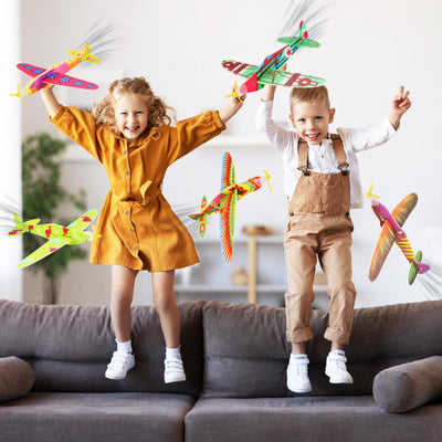12x Styroporflieger,Styroporflieger Styropor, Gleiter Flieger,Styropor-Flieger,ideal als Mitgebse,Gleitflugzeuge für Kinder für Mitgebsel Überraschung