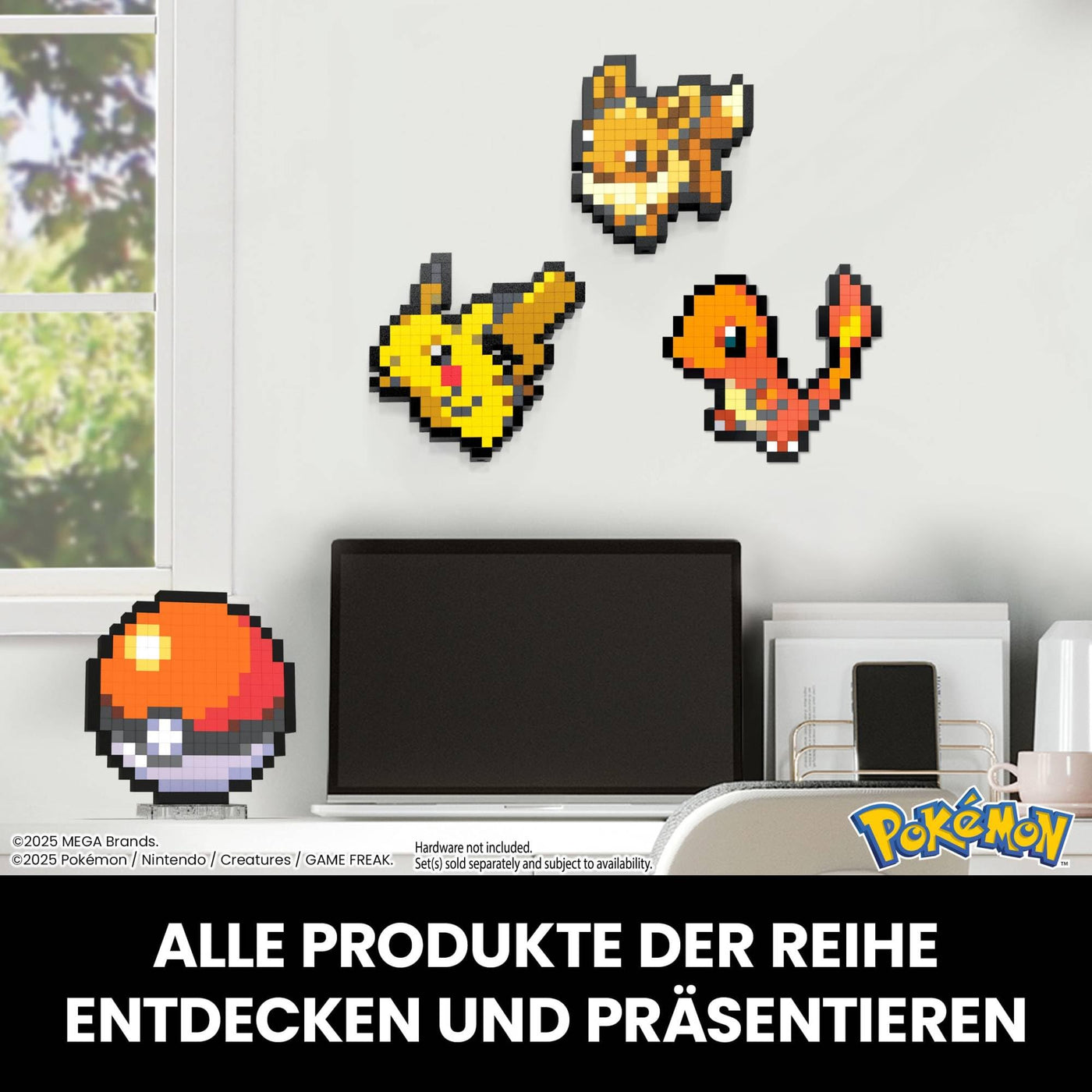 MEGA Pokémon Actionfigur Bauspielzeug, Pokéball mit 381 Teilen, ca. 15 cm groß, für Sammler, JGG71