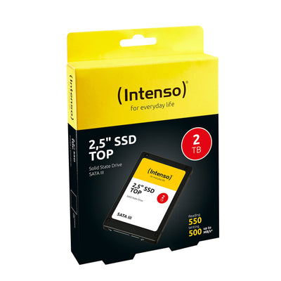 Intenso Interne 2,5" SSD SATA III Top, 2 TB, 550 MB/Sekunden, Schwarz