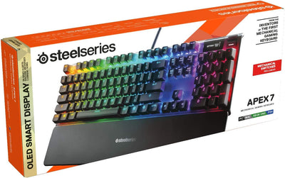 SteelSeries Apex 7 - Mechanische Gaming-Tastatur – OLED Smart Display – Rot Schalter – Deutsches (QWERTZ) Layout - Standard