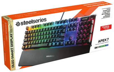 SteelSeries Apex 7 - Mechanische Gaming-Tastatur – OLED Smart Display – Rot Schalter – Deutsches (QWERTZ) Layout - Standard