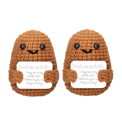 2er Pack Positive Potato Pocket Hug Geschenk, DealKits Lustige Plüschtiere Strickwolle Positive Kartoffel Puppe, Mutmacher Glückbringer für Kinder, Freundinnen, Familie, Frauen
