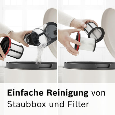 Bosch Akku-Staubsauger Unlimited Serie 6 BKS6111P, kabelloser Handstaubsauger, beutellos, leicht, Hygiene-Filter, hohe Saugleistung, Lange Laufzeit, Fugendüse, alle Bodenarten, blau