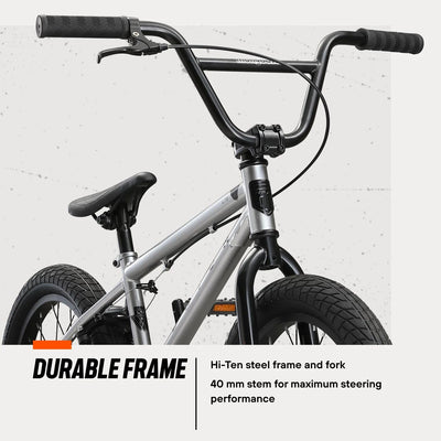 Mongoose Legion L18 Freestyle Sidewalk BMX Bike for Kids Bicycle, Silver