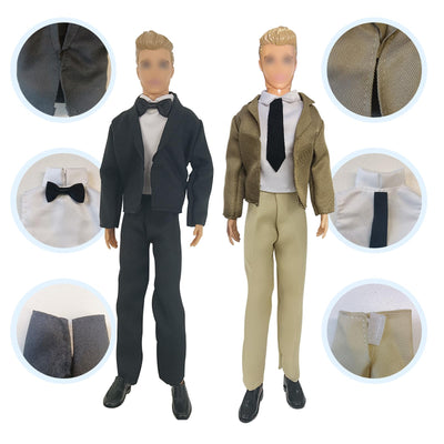 12 Kleidung und Zubehör Kompatibel mit Ken = 2 Sets Anzug + 2 Kurze Ärmel + 2 Shorts + 2 Badehose + 4 Schuhe, für 12 Zoll Jungen Puppen in Zufallsauswahl