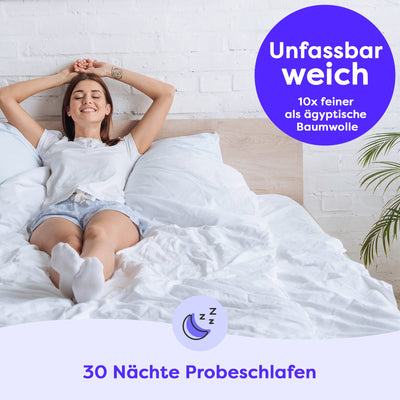 Wolkenfeld Bettwäsche 135x200 weiß - kuschlig weich & bügelfrei - ÖKO-TEX Zertifiziert - 1x Bettbezug + 1x Kissenbezug 80x80