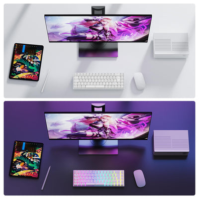 TECURS Gaming-Tastatur Mechanische Hot-Swap-Fähige, Gamer Tastatur RGB mit Kabel 65% QWERTZ Deutsch Layout, Mini Gaming Keyboard mit Rote Schalter für Windows