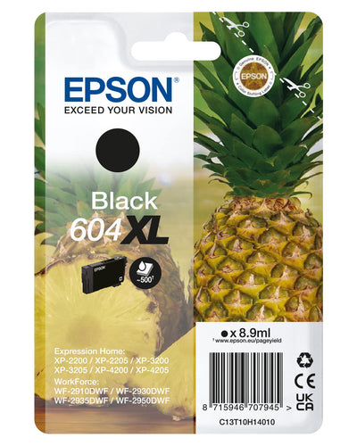 Epson Orginal 604XL Tinte Ananas Singlepack schwarz XL, XP-2200 XP-2205 XP-3200 XP-4205 WF2910DWF WF2930DWF WF2950DWF, ReadyPrint Flex-Tintentarife
