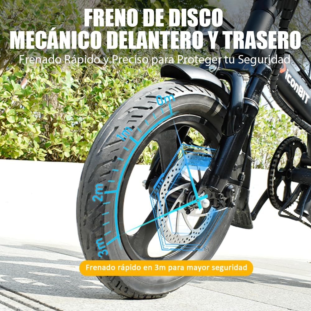 DEEPOWER Klappbares Elektrofahrrad, Elektrofahrrad, 48V 10Ah herausnehmbarer Akku, 250W Motor, Doppelscheibenbremsen, Citybike für Erwachsene (10Ah)