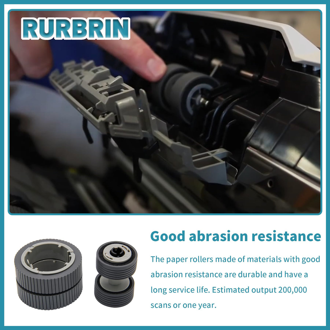 RURBRIN PA03670-0001 PA03670-0002 Scanner Papier Verbrauchsmaterial Kit Pick Roller + Bremsrolle Tonabnehmer Roller kompatibel mit fi-7260