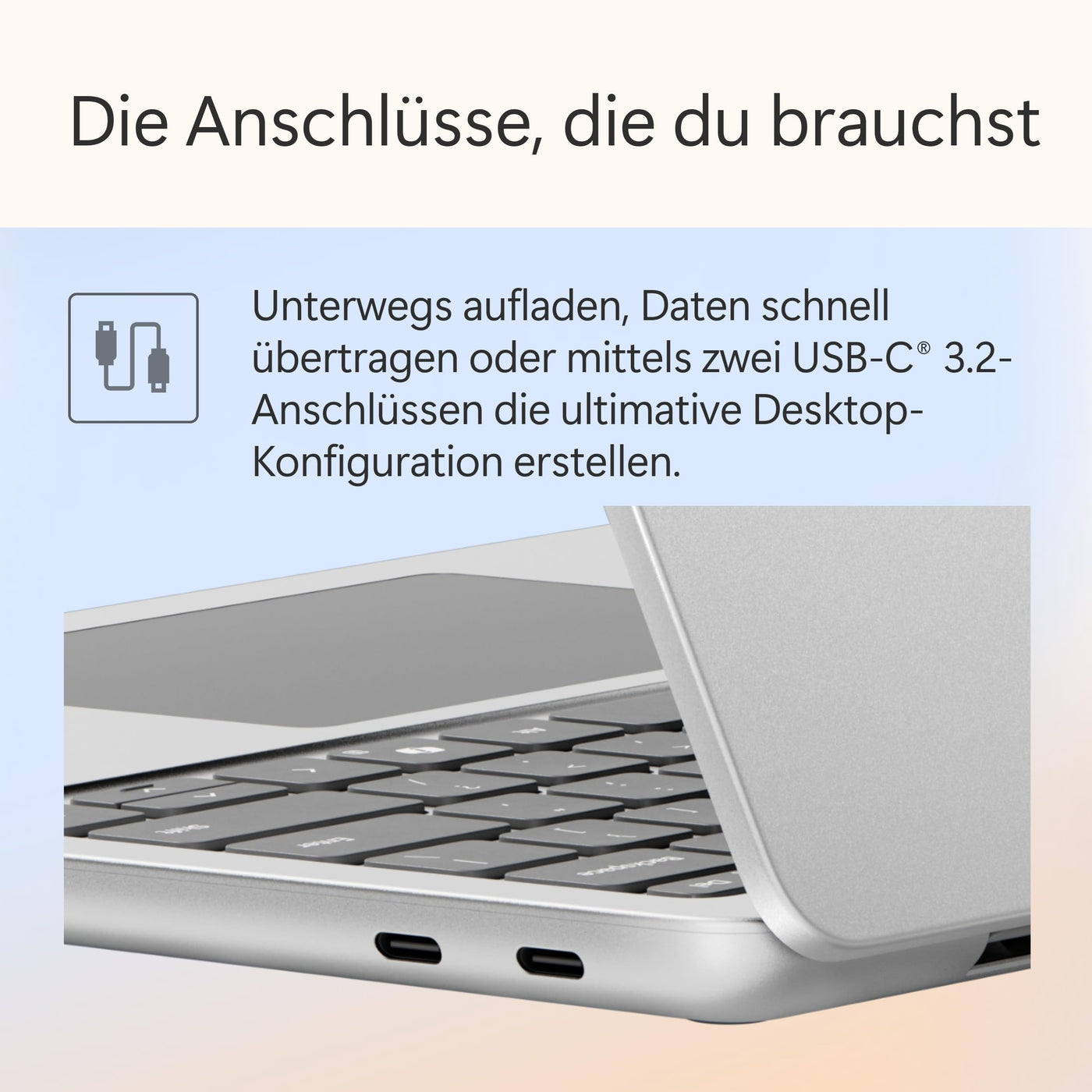 Microsoft Surface Laptop | Copilot+ PC | 13” LCD Touchscreen | Snapdragon® X Plus | 16GB RAM | 512GB Speicher | Neuestes Modell | Platin