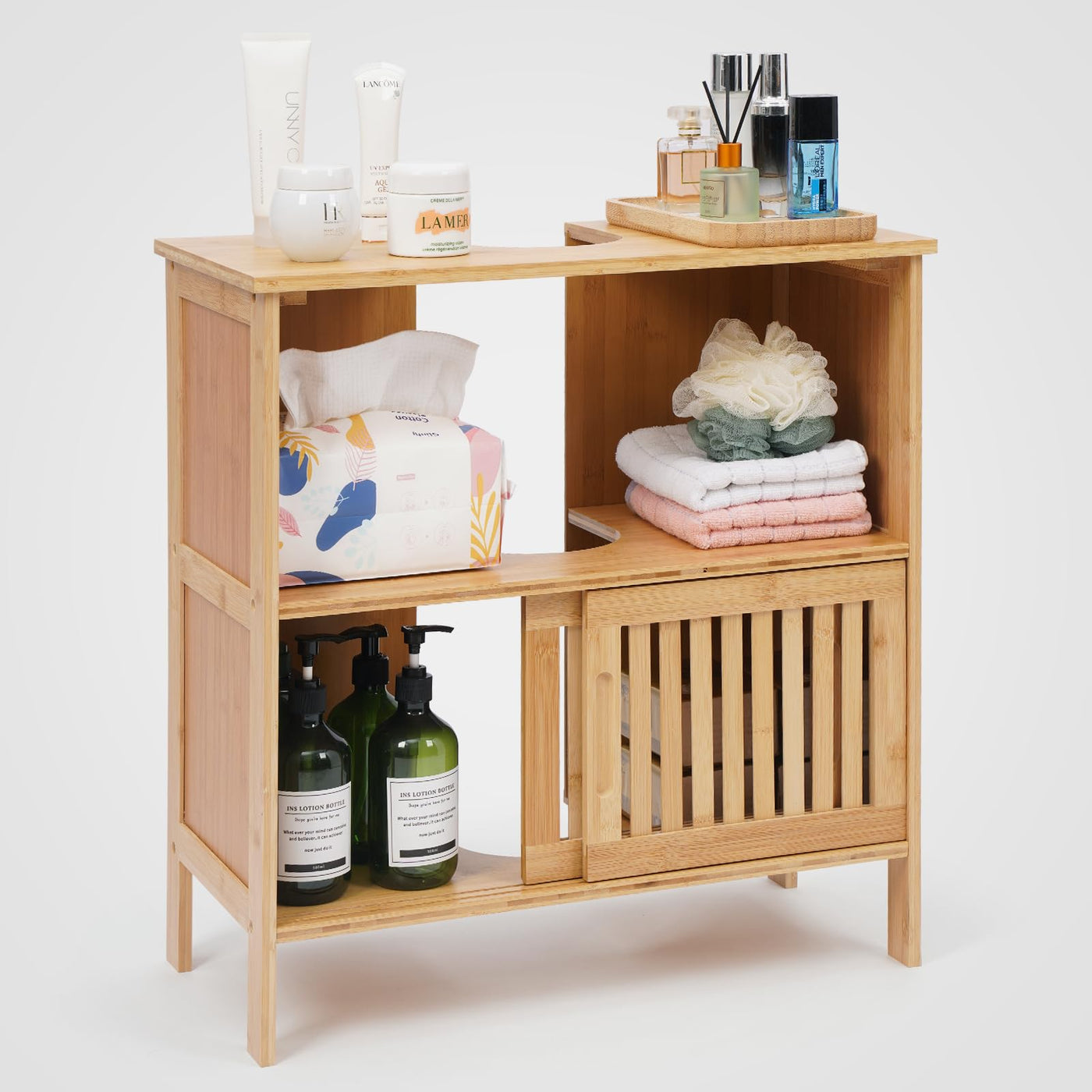 MY FAT GORILLA Bambus Waschbeckenunterschrank - Badezimmermöbel - 60 x 30 x 60 cm - Badezimmer Unterschrank - Unterschrank Waschbecken - Waschtischunterschrank - Badezimmer Möbel