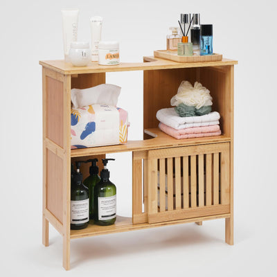 MY FAT GORILLA Bambus Waschbeckenunterschrank - Badezimmermöbel - 60 x 30 x 60 cm - Badezimmer Unterschrank - Unterschrank Waschbecken - Waschtischunterschrank - Badezimmer Möbel