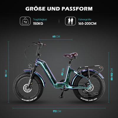 Fafrees [ OFFIZIELL F20 Master E-Bike Herren 48V/22,5AH/1080Wh Akku, Damen Ebike 20 Zoll 60N.m, Elektrofahrrad für Erwachsene 150kg, Mountainbike E Bike Shimano 7S, Hydraulische Scheibenbremsen 2023