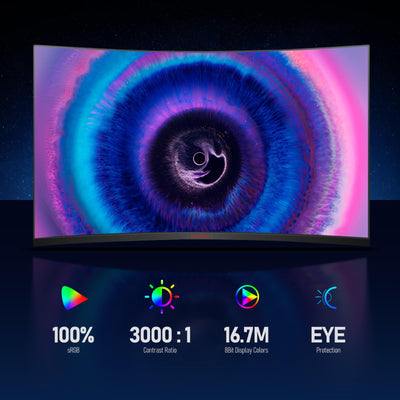 KOORUI 32 Zoll Curved Ultrawide Gaming Monitor, 2K QHD(2560x1440), 170Hz, 1ms, 1500R, VA, HDR 10, 2xHDMI (170Hz or 144Hz), DP (170Hz), AdaptiveSync, DCI-P3 90%, SRGB100%, VESA 75x75mm, Augenpflege