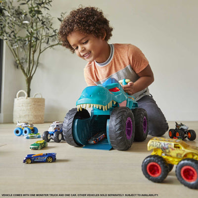 Hot Wheels Monstertruck Mega Wrex, 'frisst und verdaut' Hot Wheel Autos, mit Beleuchtung und Geräuschen, Auto Spielzeug, Spielzeug ab 4 Jahre, GYL13