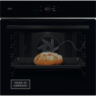 AEG Wifi Einbaubackofen – Serie 7 TFT-Full-Touch-Farbdisplay mit Kochassistent – Made in Germany – Pyrolyse Selbstreinigung – Kerntemperatursensor: für Punktgenaues Garen – Schwarz – TE7PB62WAB