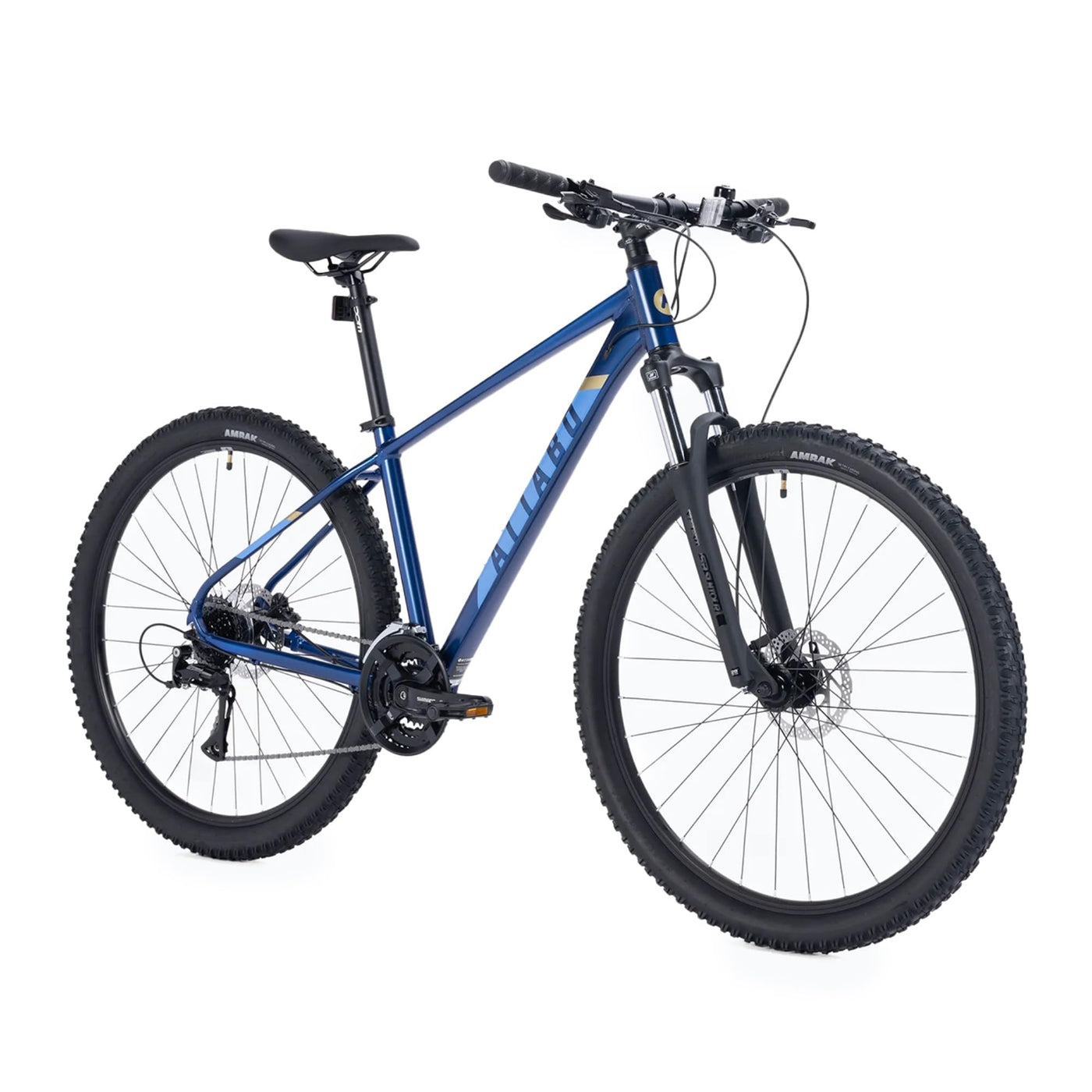 ATTABO Herrenfahrrad Alpe 3.0 mit Aluminiumrahmen 21" Ergonomischer Lenker Hydraulische Scheibenbremsen Blau Mountainbike mit 29" Rädern mit Zubehör Verstellbarer Sattel 24-Gang Schaltung