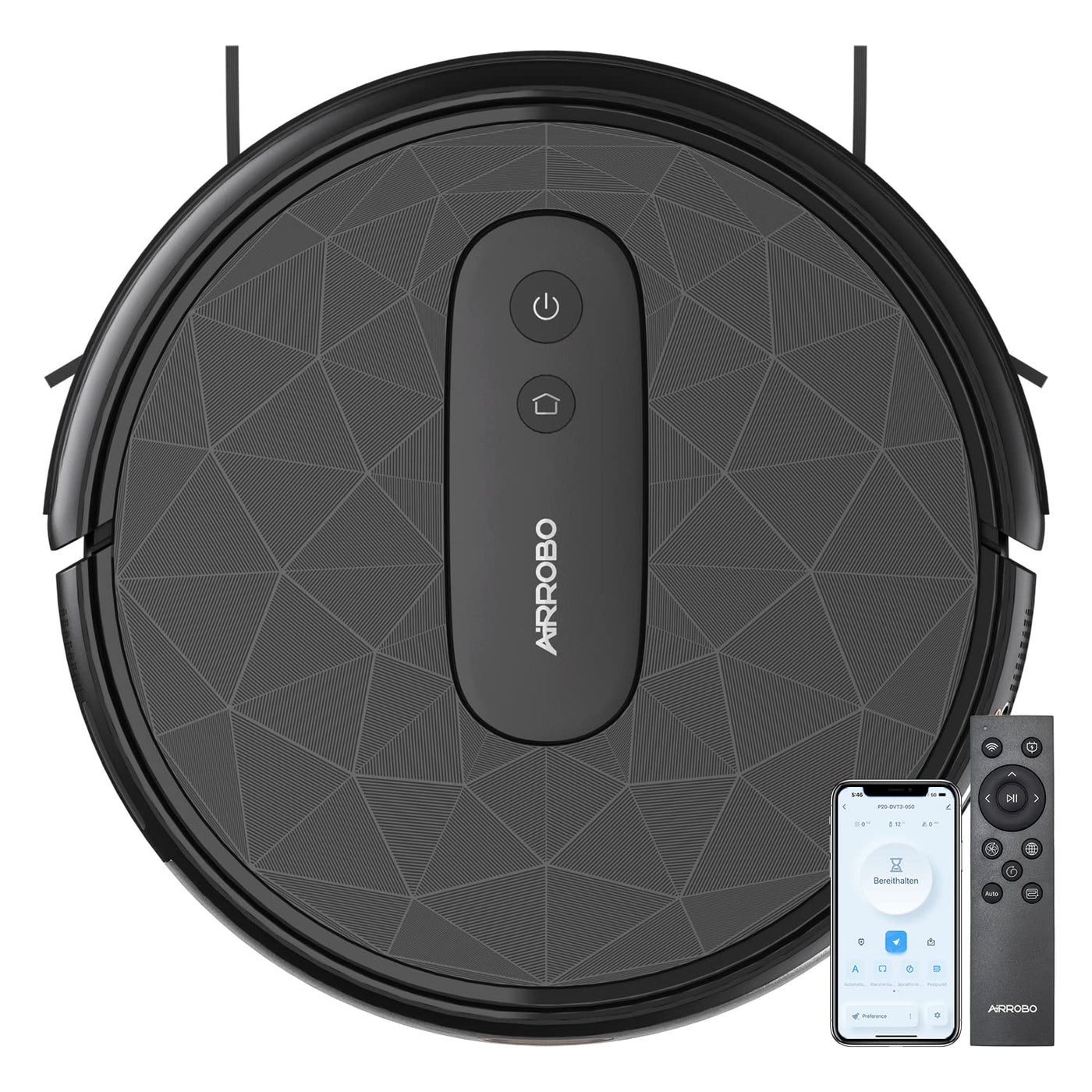 AIRROBO P20 Saugroboter, Roboter Staubsauger mit 2800Pa Saugkraft, Selbstaufladend, WLAN, 120 Minuten Laufzeit, Roboterstaubsauger für Teppiche, Tierhaare, Hartböden