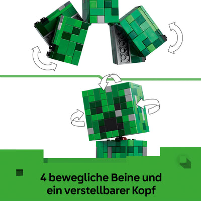 LEGO Minecraft Der Creeper - Gamer Spielzeug -Bewegliche Actionfigur - Interaktives Spielset mit TNT-Element - Kinder DIY Deko - Gaming Geschenk für Jungen, Mädchen & Teenager ab 10 Jahren - 21276
